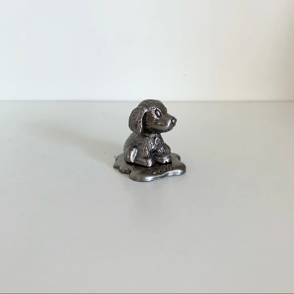 Vintage Girl Scout puppy solid metal statuette